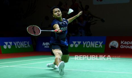 Pebulu tangkis tunggal putra Indonesia Anthony Sinisuka Ginting 