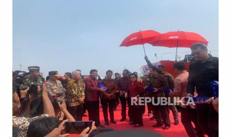 Kapal Rumah Sakit Apung Laksamana Malahayati diresmikan oleh Ketum PDIP Megawati Soekarnoputri di Pelabuhan Tanjung Priok, Jakarta Utara, Sabtu (10/6/2023)