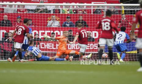 Jalannya laga Manchester United melawan Brighton and Holve Albion, Sabtu (16/9/2023). 