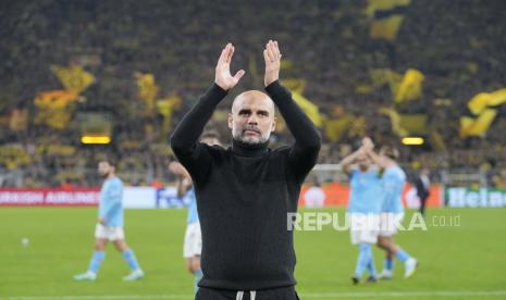 Pelatih kepala Manchester City Pep Guardiola .