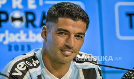 Mantan striker timnas Uruguay dan Barcelona, Luis Suarez, yang kini memperkuat klub Brasil, Gremio.