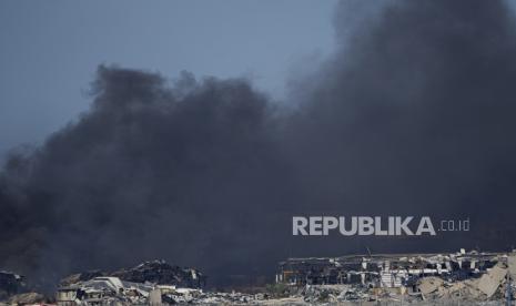 Israel mengebom sekolah di Gaza, Sabtu (16/12/2023).