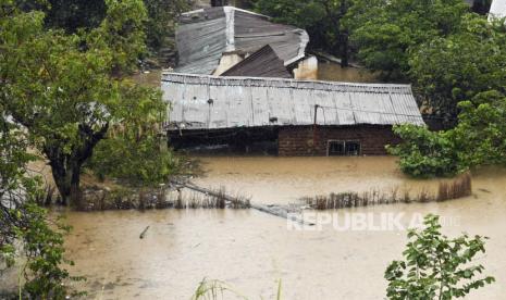 Rumah-rumah terendam banjir di Kenya (Foto: ilustrasi)