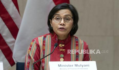 Menteri Keuangan Sri Mulyani Indrawati. Komite Stabilitas Sistem Keuangan (KSSK) memproyeksi pertumbuhan ekonomi berkisar 4,5 persen hingga 5,3 persen pada 2023.