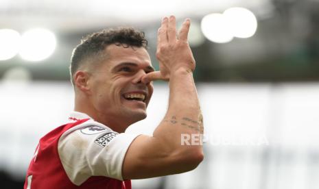 Granit Xhaka kontraknya akan segera habis di Arsenal. (ilustrasi)