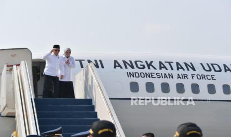 Wakil Presiden KH Maruf Amin saat hendak melakukan kunjungan kerja.