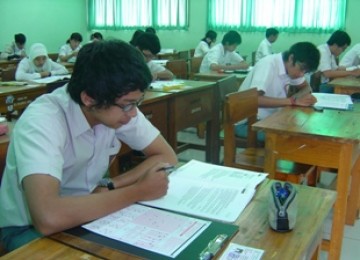 Suasana UN di sebuah sekolah.