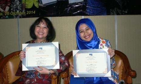 Pemenang Bilik Sastra VOI Award 2014 di Jakarta, Ahad (26/10). 