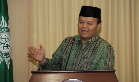 Wakil Ketua MPR Hidayat Nur Wahid saat sosialisasi empat pilar kebangsaan dengan tema Indonesia Harmoni di gedung Pusat Dakwah Muhammadiyah, Jakarta, Rabu (25/3).  (foto : MgROL_37)