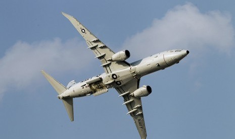 Pesawat pengintai P-8A Poseidon.  (EPA/Ali Haider)