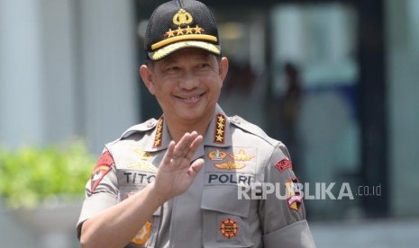 Bertemu Presiden Jokowi. Kapolri Tito Karnavian tiba di Istana Kepresidenan untuk bertemu Presiden Joko Widodo, Jakarta, Senin (21/10).