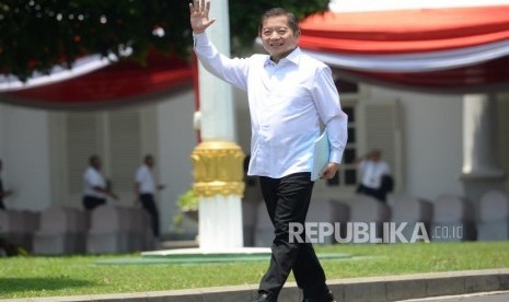 Diundang Ke Istana Kepresidenani. Politisi PPP Suharso Monoarfa tiba di Istana Kepresidenan untuk bertemu Presiden Joko Widodo, Jakarta, Selasa(22/10).