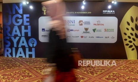 Suasana jelang Anugerah Syariah Republika 2019 di Hotel JW Marriot, Jakarta, Selasa (19/11).