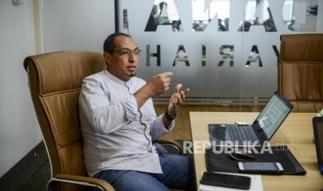 CEO Dana Syariah Taufiq Al Jufri memberikan paparan saat wawancara bersama Republika di Jakarta, Selasa (14/1).