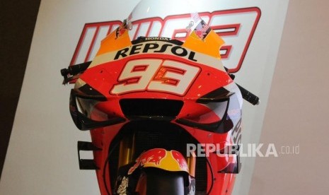 Motor tunggangan Marc Marquez yang membela tim Repsol Honda di balapan MotoGP.