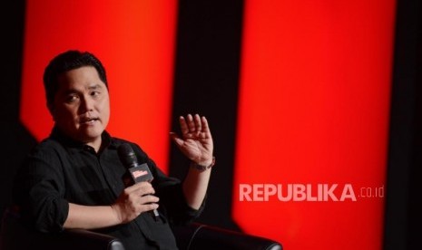 Menteri Badan Usaha Milik Negara (BUMN) Erick Thohir. Survei menyebut Erick sebagai menteri dengan kerja nyata.