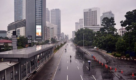 Hujan deras mengguyur Jakarta