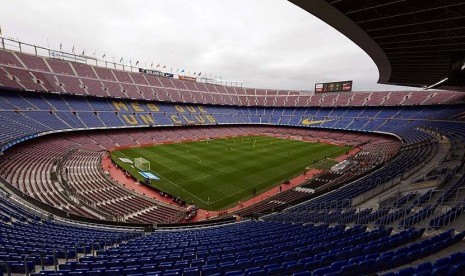 Pertandingan Barcelona melawan Las Palmas di Stadion Stadion Camp Nou, Ahad (1/10) malam WIB, berlangsung tanpa penonton.