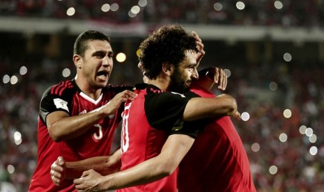  Mesir lolos ke Piala Dunia 2018 Rusia usai mengalahkan tim tamu Kongo dengan skor 2-1 di Stadion Borg El Arab, Senin (9/10) dini hari WIB.