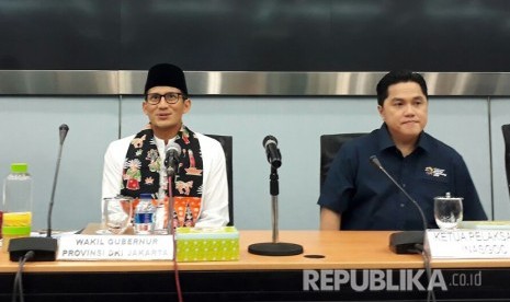 Sandiaga Salahuddin Uno (left) and Erick Thohir.