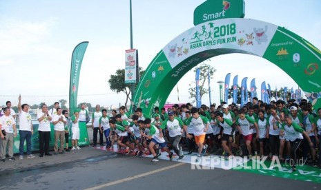 Kegiatan Asian Games 2018 OCA Fun Run yang digelar di Phnom Penh, Kamboja, Selasa (7/5). 