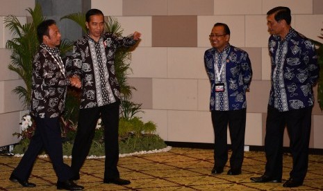 President Joko Widodo (second left) and President of Palau Tommy Remengesau (left) hold bilateral meeting on sidelines of Our Ocean Conference 2018 in Nusa Dua, Bali, Monday (Oct 29). 