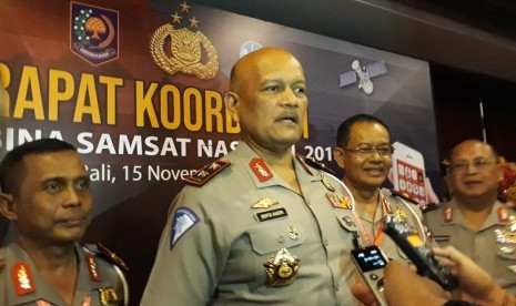 Kakorlantas Polri, Irjen Pol Refdi Andri dalam Rakornas Samsat Online Nasional di Kuta, Bali, Kamis (15/11).