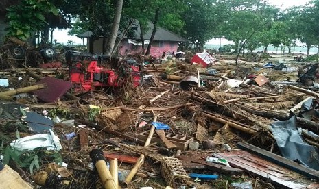 Kondisi lokasi wisata Beach Club, Kampung Tanjung Lesung, Desa Tanjung Jaya, Kecamatan Panimbang, Kabupaten Pandeglang, Selasa (25/12)