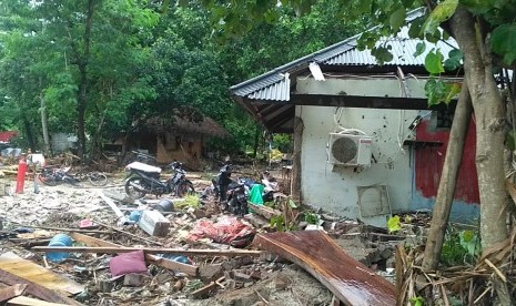 Kondisi lokasi wisata Beach Club, Kampung Tanjung Lesung, Desa Tanjung Jaya, Kecamatan Panimbang, Kabupaten Pandeglang, Selasa (25/12).