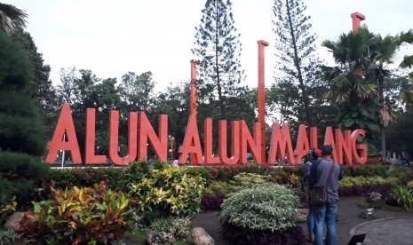 Suasana Alun-alun Kota Malang atau Alun-alun Kotak, Rabu (2/1).