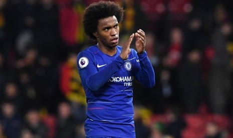 Pemain Chelsea Willian. Willian mengaku sulit mencapai kesepakatan perpanjangan kontrak dengan Chelsea.