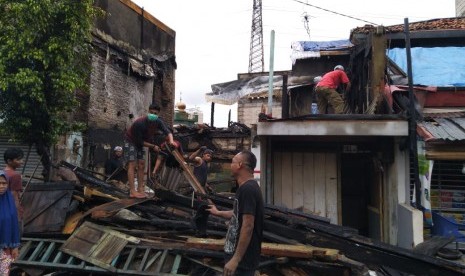 Kondisi lokasi kebakaran di Tomang, Jakarta Barat, Selasa (22/1).