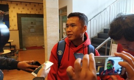 Pemain Persib, Erwin Ramdani di SOSI Fitness, Jalan Manado, Kota Bandung, Rabu (30/1).