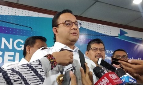 Gubernur DKI Jakarta Anies Rasyid Baswedan usai membuka Musyawarah Perencanaan Pembangunan (Musrenbang) 2019 Jakarta Selatan di Kantor Walikota Jakarta Selatan, Rabu (20/3)