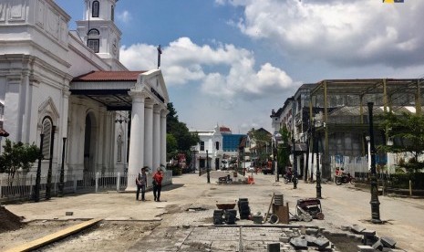 Penataan Kawasan Kota Lama Semarang ditargetkan rampung akhir April 2019.