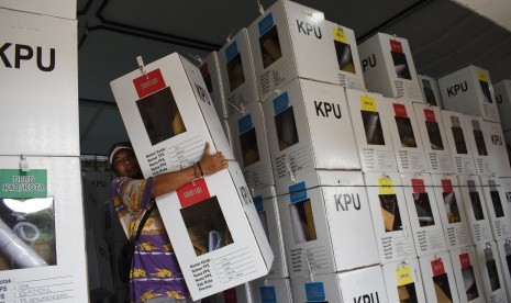 Ballot boxes for upcoming election in Indonesia.