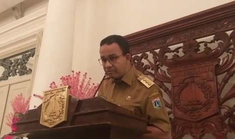 Gubernur DKI Jakarta Anies Rasyid Baswedan di Balai Kota, Jakarta Pusat, Senin (22/4).