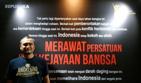 Manager Marketing Saung Angklung Udjo, Maulana dalam acara Tokoh Perubahan Republika, Jakarta, Rabu (24/4).