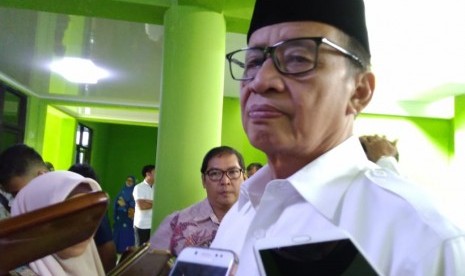 Gubernur Banten Wahidin Halim usai acara silaturahmi ulama dan umaro serta pimpinan Ormas Islam dan Majelis Agama, Senin (24/6). 