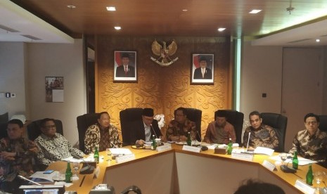 Pimpinan MPR menggelar rapat persiapan sidang tahunan MPR di Kompleks Parlemen Senayan, Jakarta, Kamis (18/7).