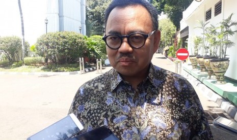 Mantan Menteri Energi Sumber Daya Mineral(ESDM) Sudirman Said usai menemui Wakil Presiden Jusuf Kalla, Rabu (21/8).