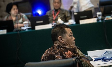 Wakabareskrim Polri Irjen Pol Antam Novambar mengikuti tes wawancara dan uji publik Calon Pimpinan Komisi Pemberantasan Korupsi (Capim KPK) periode 2019-2023 di Kementerian Sekretariat Negara, Jakarta, Selasa (27/8/2019).