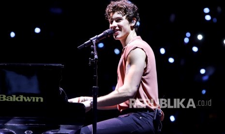 Penyanyi Shawn Mendes tampil dalam konsernya yang bertajuk Shawn Mendes: The Tour 2019 Asia di Sentul International Convention Center (SICC), Babakan Madang, Jawa Barat, Selasa (8/10/2019). Mendes menyukai camilan sehat. 