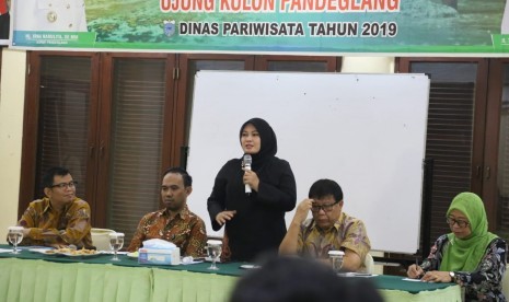 FGD penetapan warisan geologi geopark Ujung Kulon Pandeglang oleh Dinas Pariwisata Pandeglang di Carita, Pandeglang, Banten, (ilustrasi). 