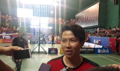 Liliyana Natsir, Anggota tim pencari bakat pada Audisi Umum Beasiswa Bulu Tangkis 2019, di GOR Sudirman, Senin (21/10).