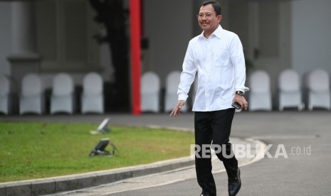 Kepala RSPAD dr Terawan Agus Putranto tiba di Kompleks Istana Kepresidenan di Jakarta, Selasa (22/10/2019).