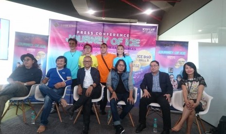 Konferensi pers Ice Fest Music Concert 2019 di Jakarta Selatan, Senin (11/11).