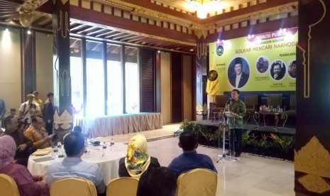 Wakil Koordinator Bidang (Wakorbid) Pratama DPP Golkar Bambang Soesatyo (Bamsoet) saat menghadiri acara diskusi publik dengen tema 