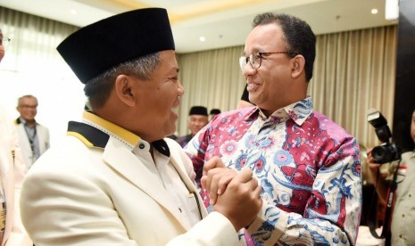 Gubernur DKI Jakarta Anies Baswedan menghadiri Rakornas PKS, di Hotel Bidakara, Tebet, Jakarta Selatan, Kamis (14/11).