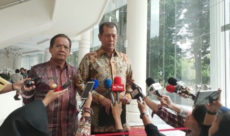 Kepala Badan Nasional Penaggulangan Bencana (BNPB) Doni Monardo usai Rapat Koordinasi Penanganan Bencana di Kantor Wakil Presiden, Jakarta, Kamis (14/11).